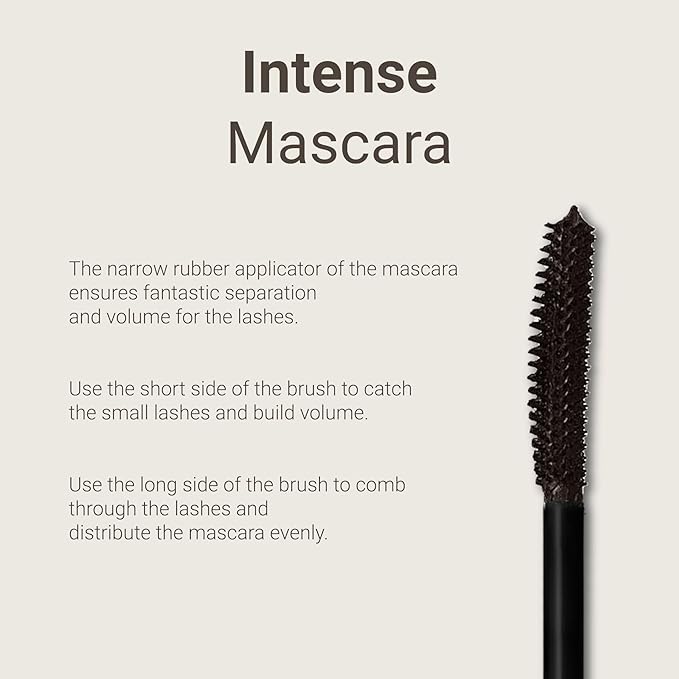 Hypoallergenic Mascara Sensitive Eyes - Smudge-Proof, Sweatproof and Lengthening with amazing separation of the lashes - Vegan and Non Toxic (Brown, 9 ml)