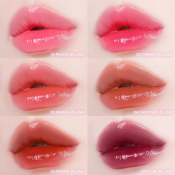 YNM Heart Jelling Tint, CHESTNUT JELLING, Silicone Lip Brush Included, K-Beauty, Non-Sticky, Moisturizing, Smudge-Proof, Korean Lip Tint, Long-Lasting, Vivid Color, 0.09 oz