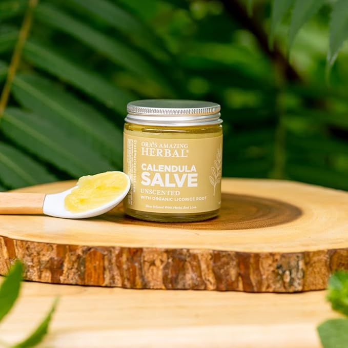 Calendula Salve, Calendula Cream, Drawing Salve, Calendula Ointment, Ora's Amazing Herbal, Coconut Free Salve made with Organic Calendula and Licorice Root, 4 oz