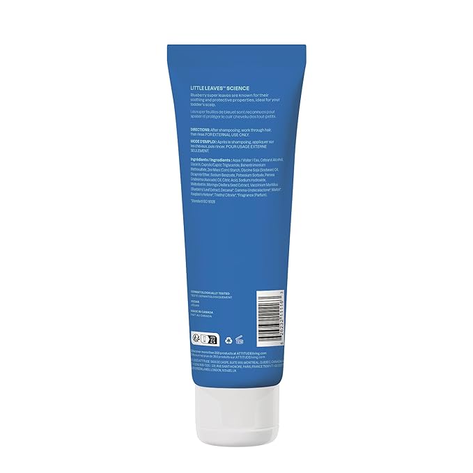 ATTITUDE Hair Conditioner for Kids, Dermatologically Tested Products, Plant- and Mineral-Based Detangler, Vegan, Blueberry, 8 Fl Oz (Pack of 6)
