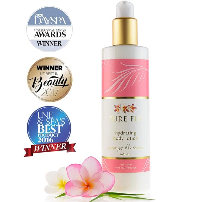 PURE FIJI Body Lotion Hydrating - Moisturizing Lotion for Dry Skin with Coconut Milk and Vitamin E, Organic Body Lotion For Women and Men, Orange Blossom Scent, 12 oz