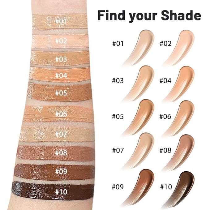 2 in 1 Foundation Concealer, Lightweight Creamy Long Lasting Face Makeup for Combination Oily Skin, Conceals Dark Circles Under Eyes Dark Spots and Blemishes, Vegan Cruelty-Free, Medium