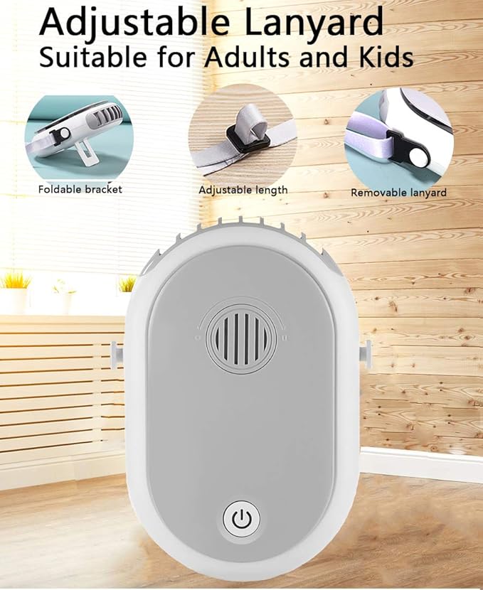 Portable Hanging Neck Fan Wearable Personal Fan Battery Operated USB Rechargeable 3 Speed Mini Handheld Air Conditioning Cooling Refrigeration Necklace Fan for Women Eyelash Camping Outdoor(White))