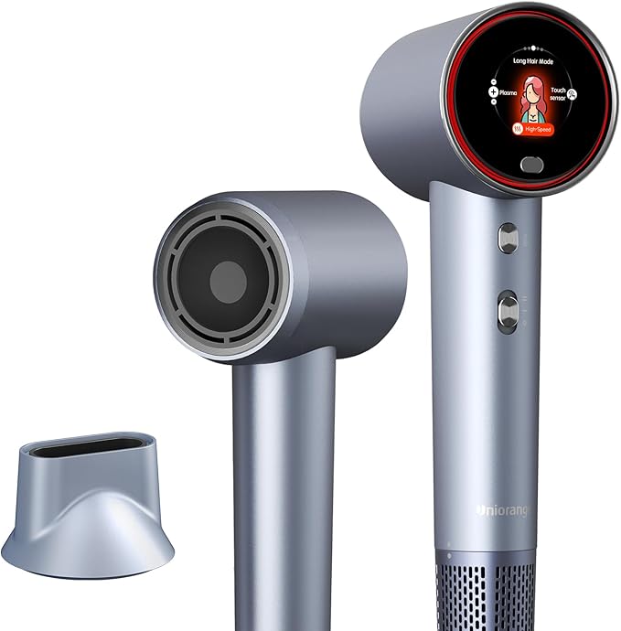 Intelligent Hair Dryer with 1 Billion Plasma | Professional High-Speed Blow dryers LCD Display & Grip Sensor Function | 5 Blowing Mode for Adults and Children Removing Frizz Hair Health