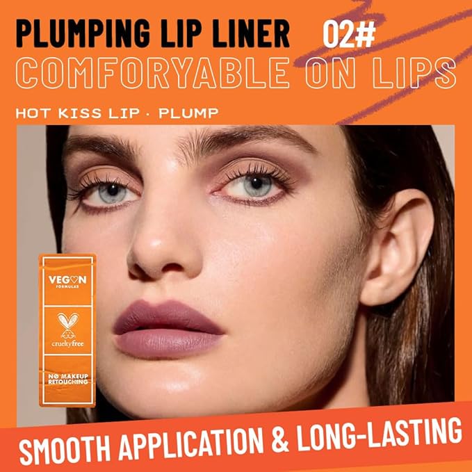 Retractable Lip Liner Pencil for Shaping & Sculpting Lips,Creamy Matte Gel Crayon Lip Liner Pencil delineador de labios,Long Lasting Waterproof Lipstick LipLiner (02#, 1 Count (Pack of 1))