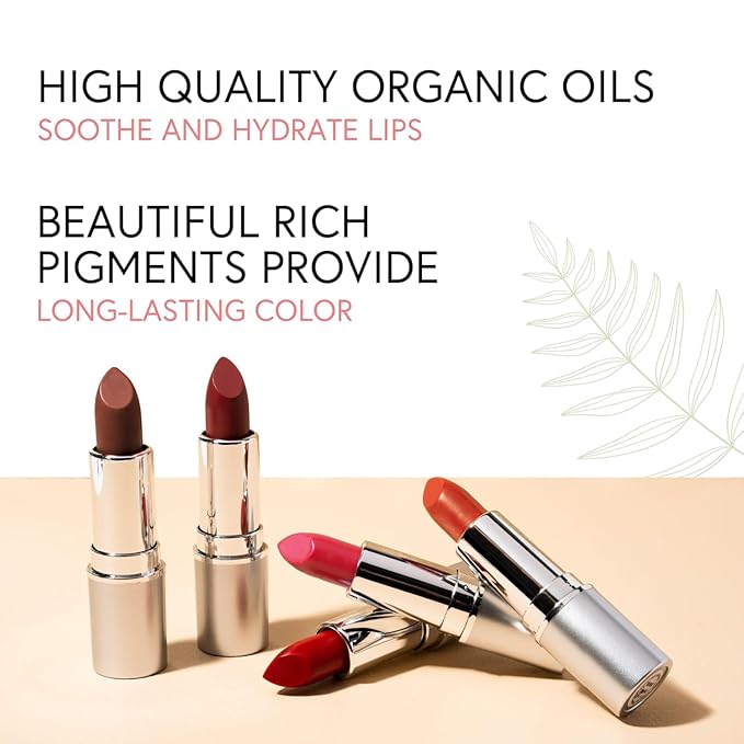 Honeybee Gardens Truly Natural Long Lasting Lipstick, South Beach, Bright Coral with Red Undertones, Naturally Hydrating & Nourishing, Vegan, Gluten-Free & Cruelty-Free, 0.11 oz / 3 g