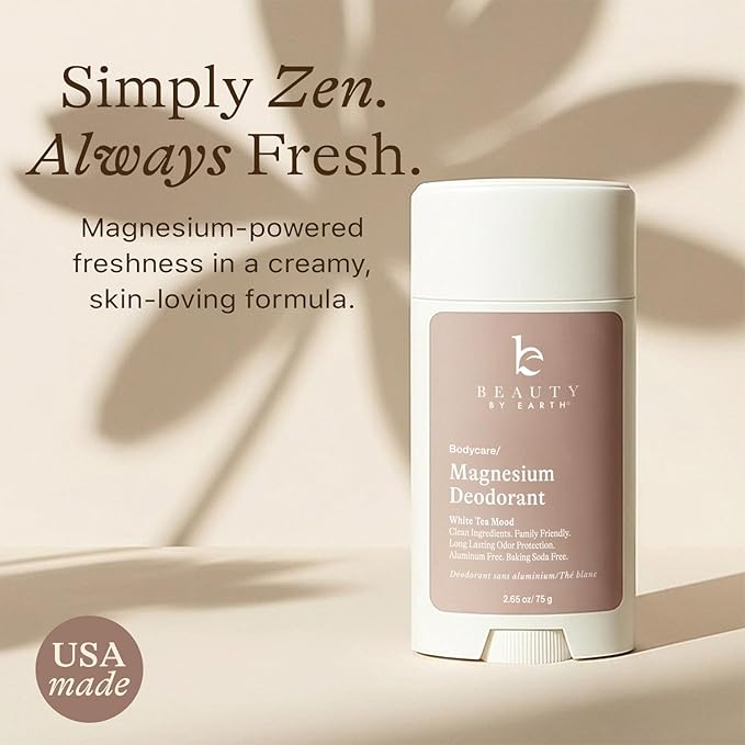 Aluminum Free Deodorant for Women – USA Made Natural Magnesium Deodorant with 55% Organic Ingredients, Baking Soda Free, Long-Lasting All-Day Odor Protection, Non-Irritating for Kids & Sensitive Skin