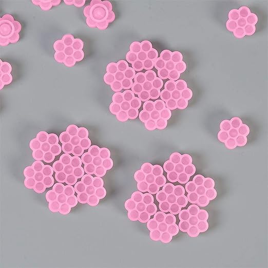 Fenshine 100 PCS Eyelash Extension Glue Holder Flower Shape Cup Plastic Glue Pallet Pad with a Roll for Eyelash Extension Supply