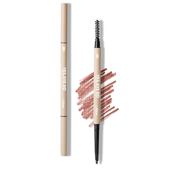 Auburn Eyebrow Pencil, Automatic Red Eyebrow Pen with Brush for Red Hair, Ultra Slim Redish Eyebrow Pencil for Brow Lamination, Water-resistant, Long-lasting, Buildable Pigment, Auburn, YES.EYE DO
