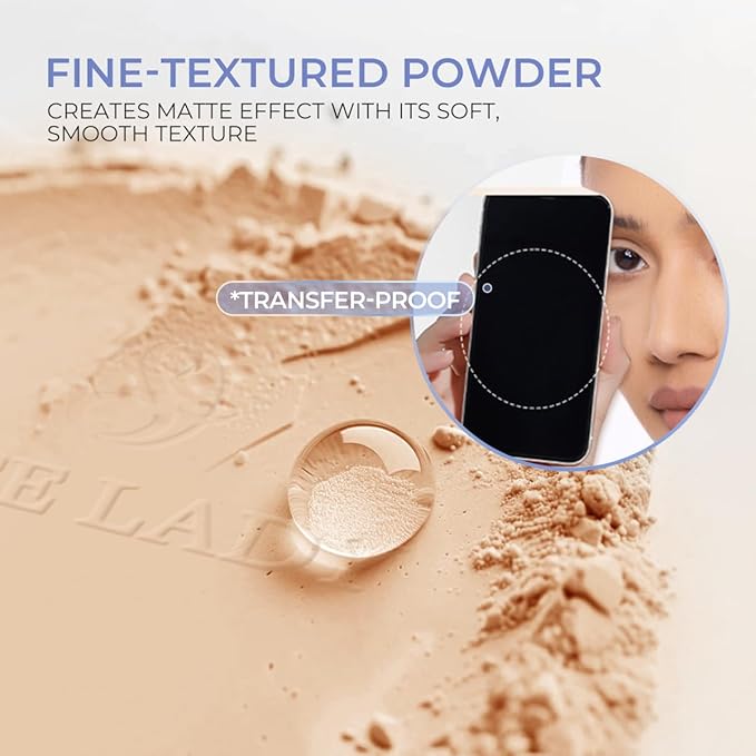 SACE LADY Face Powder Waterproof Sets Makeup, Controls Shine, Smooth Fine Lines for Flawless Lightweight Finish, Long Lasting Matte Compact Setting Powder Cosmetics Cruelty-free, 0.35oz (#03)