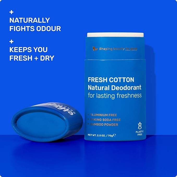 Ethique Beauty Fresh Cotton Deodorant Stick for Men & Women - Aluminum-Free, Plastic-Free, Vegan, Cruelty-Free, Eco-Friendly, 2.5 oz