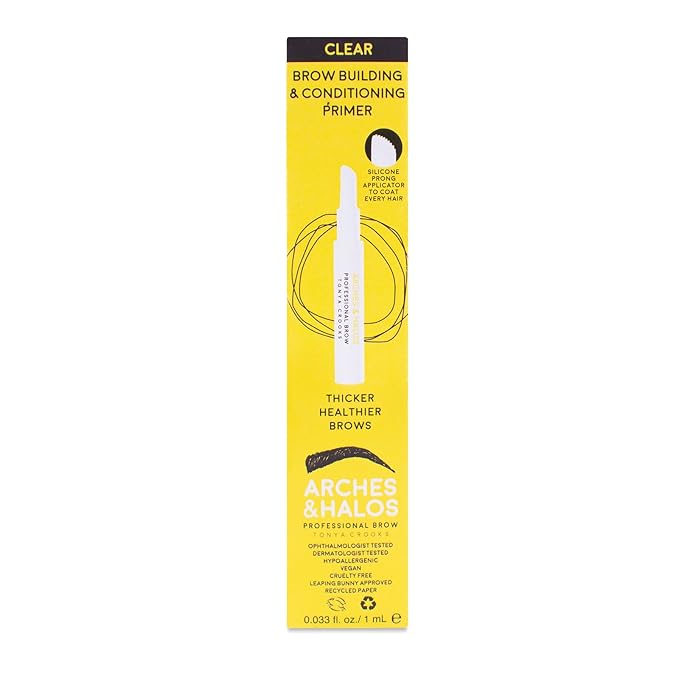 Arches & Halos Brow Building and Conditioning Primer - Coat Brows with Precise Application - Enhance, Moisturize and Nourish - Vegan and Cruelty Free - 0.033 fl oz