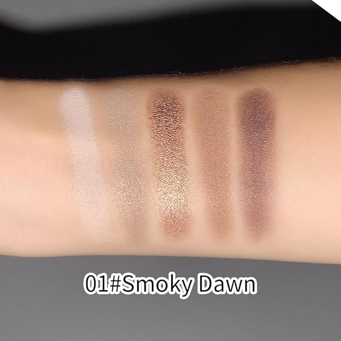 Eyeshadow Palette 5-Color with Pearlescent Shimmer Earth Tones, Buttery Putty Texture, Fine Glitter Duochrome Shades, Mist Matte Finish, Silky Smooth Brightening Eye Makeup for a Charming Look-1#