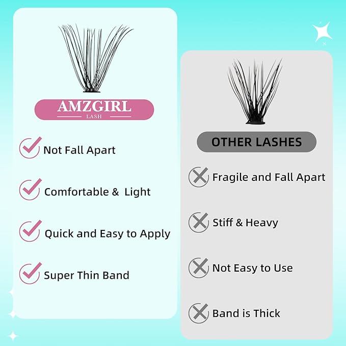 Lash Clusters Wispy 280PCS Eyelash Extension 30D Cluster Lashes Individual Lashes DIY Lash Extension Natural Look Cluster Eyelash Extensions Soft False Eyelashes at Home for Beginners(14mm)