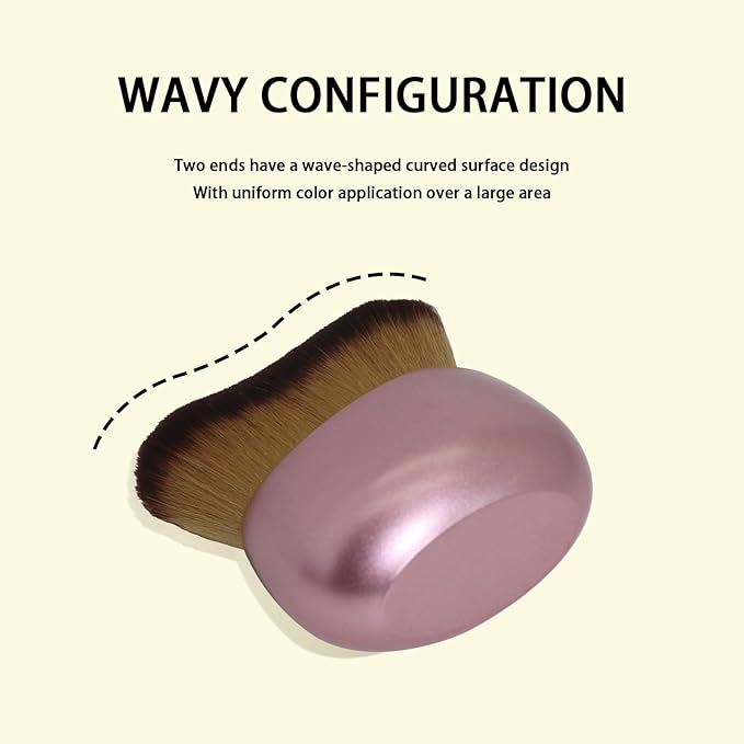 Blend & Blur Extra Large Body Makeup Brush for Self Tanner,Leg Makeup & Bronzer Self Tan Applicator, Powder, Foundation, Blusher, Bronzer，Massager for Face Gift box (Gold)