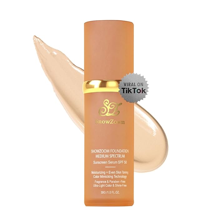 Medium/Light Spectrum-Color Changing Foundation 4 in 1 -with SPF 50+,Hydrating Longwearing & Waterproof，Makeup Care (Deep Natural -for darker skinned people, 1.2oz)