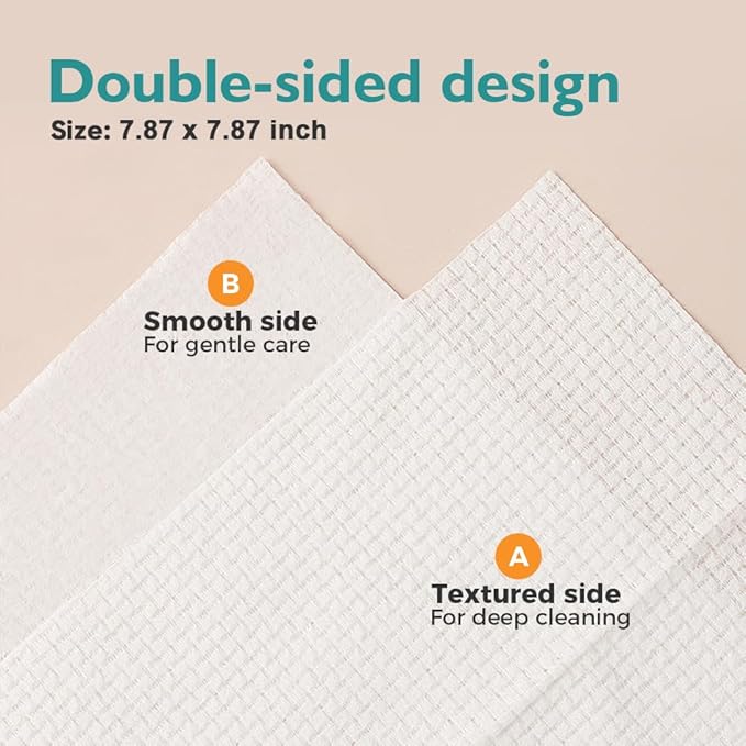 Face Towels, 200 Count Disposable Face Towelette for Washing Face, Skincare, Ultra Soft Facial Towel for Sensitive Skin, Lint-free Makeup Remover Dry Wipes - 4 Box
