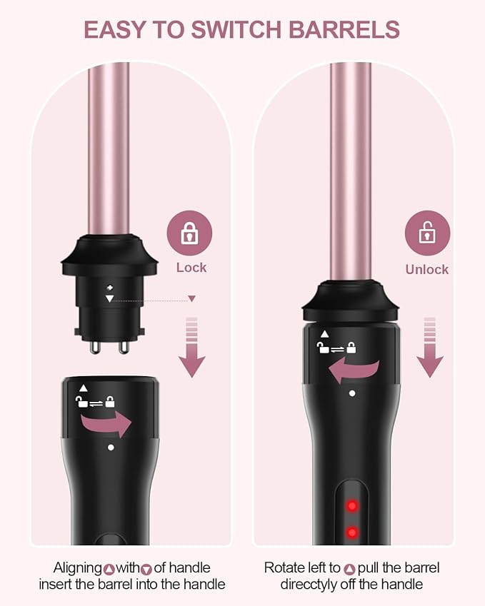 3 in 1 Curling Iron, Curling Wand Set with Thermal Brush, 3 Interchangeable Ceramic Hair Wand Curler (0.5”-1.5”), Dual Voltage 30s Fast Heating with Heat Resistant Glove & 2 Clips and Gift Box