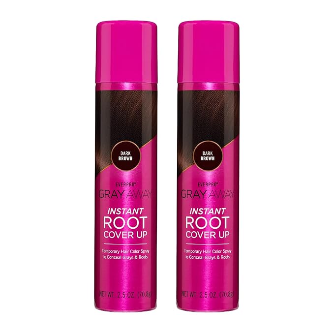 EVERPRO Gray Away Instant Root Cover Up Spray 2.5oz - Dark Brown 2 Pack