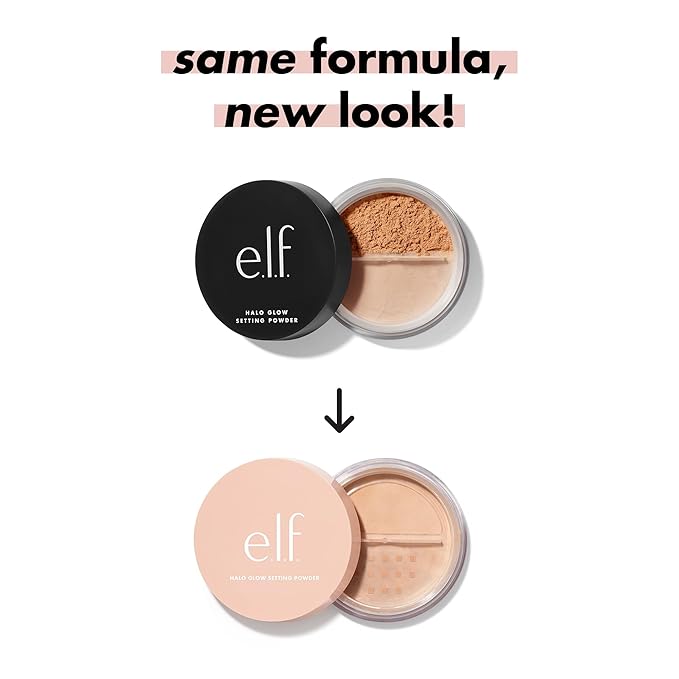 e.l.f. Halo Glow Soft Focus Setting Powder, Silky & Creates Soft Glow Without Shine, Smooths Pores & Lines, Vegan & Cruelty-Free, Light Pink