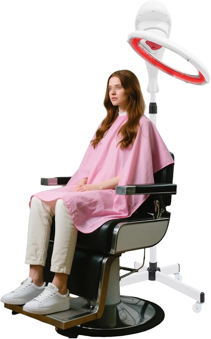 Stand Hair Dryer, White 360° Rotating Hair Color Processor 950W, Professional Salon Drying Perming Machine, Hair Dyeing, Oil Treatment, Hair Drying, Heating, Perm Styling for Salon SPA (White)