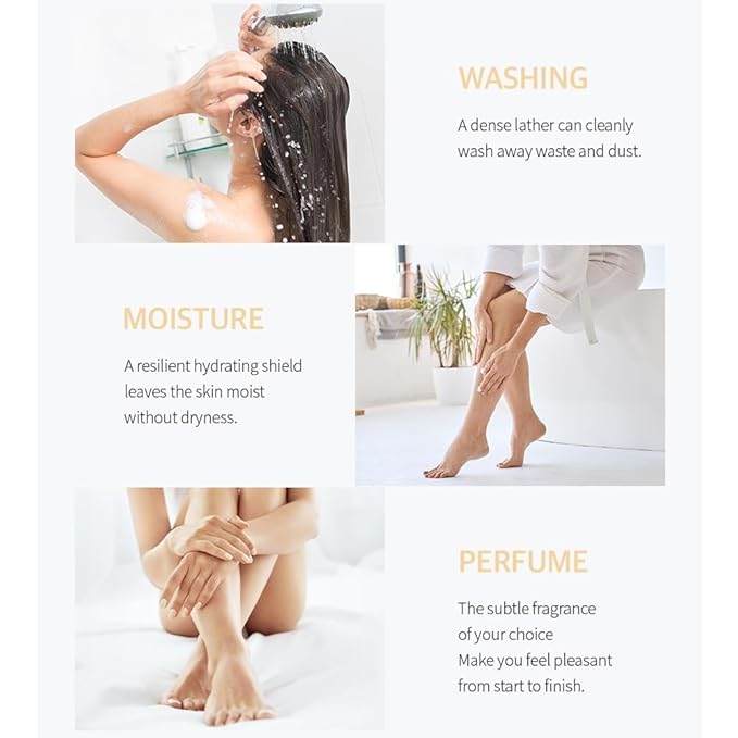 MASIL 7 Ceramide Perfume Shower Gel for Sensitive Skin, Moisturizing Body Wash for Women, Aroma Liquid Soap with 15 Natural Extracts, Korean Skincare Bath & Home Spa (1, White Musk)