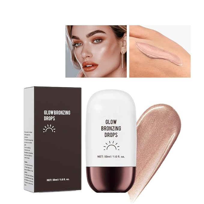 Liquid Highlighter 4 Colors Shimmer Glow Finish Face Highlighter Lightweight Waterproof Long Lasting Face Illuminator Highlight Illuminator for Face Cheek Eyes (Color 01)