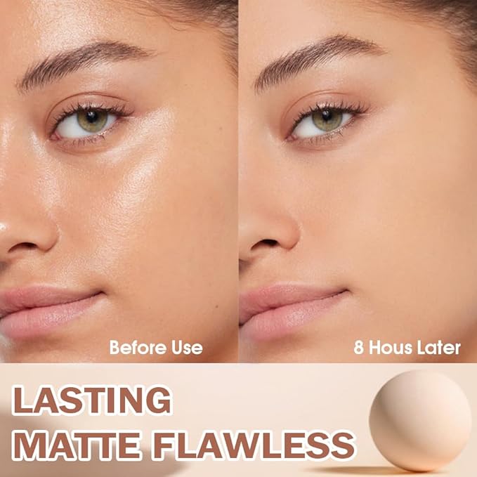 Oil Control Matte Perfection Face Powder Compact For Women, Matte Smooth Flawless Setting Powder Makeup, Polvo Compacto De Maquillaje, Waterproof Long Lasting, 0.35Oz, (250 Radiant Sand, 1)