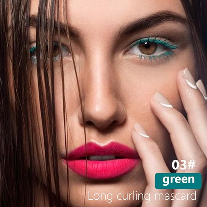 Blue mascara for eyelashes Waterproof,Royal Eyelash Mascara Long lasting Charming Voluminous Cruelty Free Vegan Eye Makeup Eyelashes for Women (Green)
