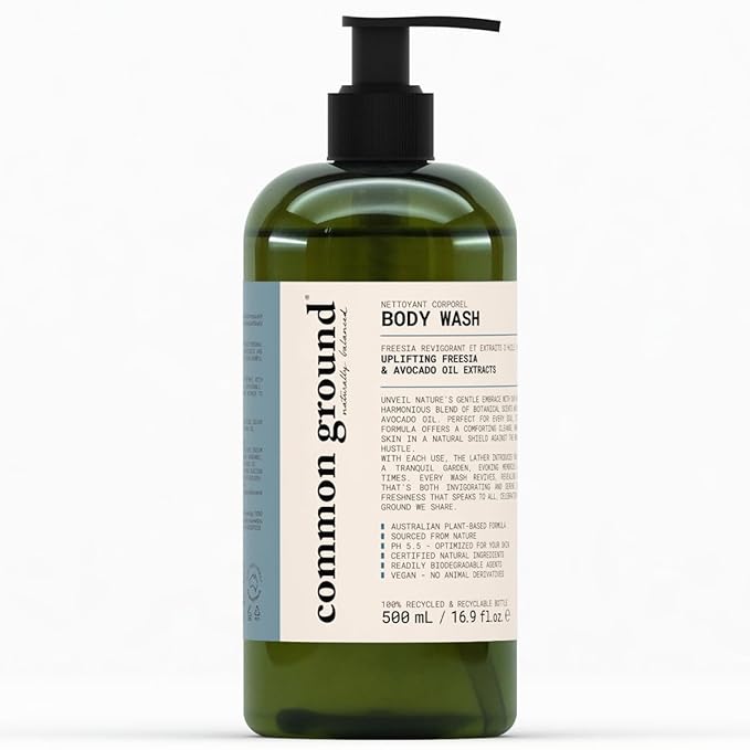 COMMON GROUND Natural Body Wash - Paraben & Cruelty Free, Vegan, Plant-Based, Botanical Scent & Avocado Oil Extracts - All Skin Types, Men & Women, Sensitive