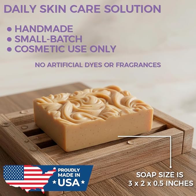 100% Natural Goat Milk Turmeric Soap Bar for Women & Men | Handmade Tea Tree & Sulfur Soap with Salicylic Acid & Castor Oil | 2 oz | Organic Bar for Skin Recovery | Duration Up to 2 Months