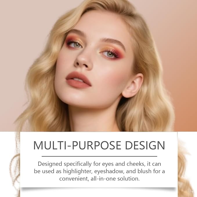 Eye & Cheek Palette - Eyeshadow and Highlighter Makeup (with Detachable Brush), Makeup Palettes Contour Kit, Shimmer Glow Face Highlighter Palette for Women Face, Natural Glow Contour Powder (3pcs)