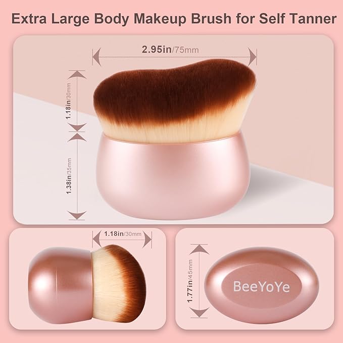 Extra Large Body Coverage Applicator,Body Makeup Brush for Self Tanner,75 mm Wide-headed Kabuki Blending Brush for Tattoo Cover up Makeup,Oval Face Leg Makeup Bronzer Brush for Tanning Lotion