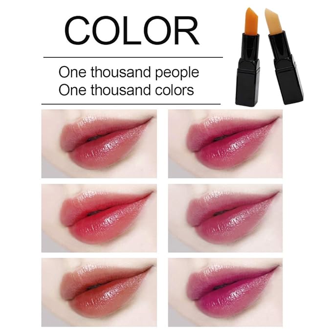 Moisturizing Color Change Lipstick, Natural Nourishing Mood Lipstick Moisturizer Lip Gloss Balm with Vitamin E (Carotene Lipstick)