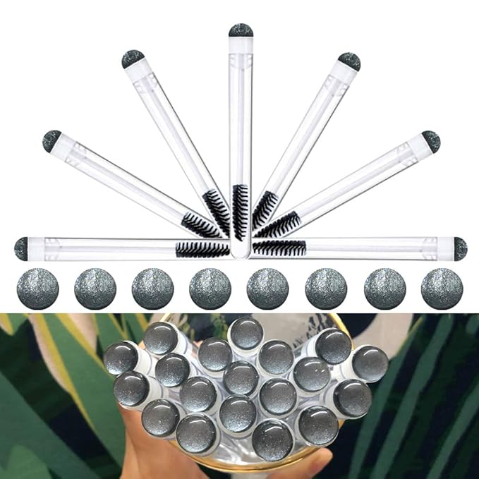 20 Pieces Disposable Mascara Brushes Eyelash Brush Lash Wand Diamond Mascara Wands with Tube Makeup Tool Lash Spoolies Sanitary Brushes Lash Extension Supplies (tube sky black 20)