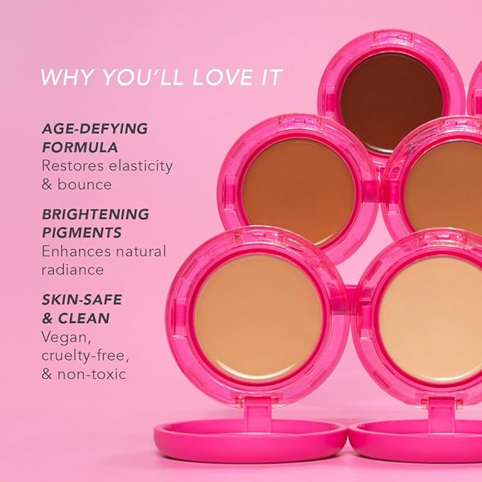 Doll 10 Peptide Bounce Balm Foundation™ – Hydrating, Age-Defying Foundation for Older Women, All Skin Types – Vegan, Clean, Natural, Medium Buildable Coverage, Blurs Fine Lines - [Fair]