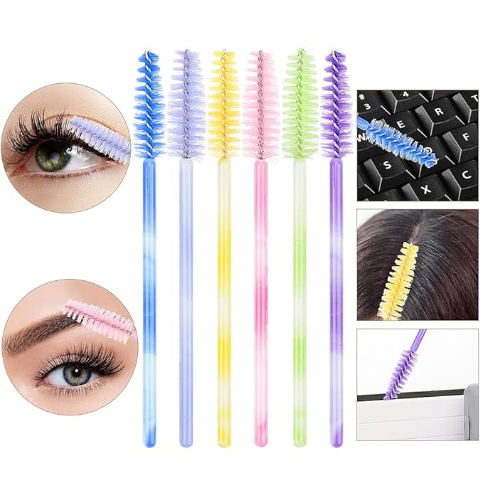 300 Disposable Mascara Wands Eyelash Brush Spoolies for Eye Lash Extension Eyelash Extension Supplies Makeup Tools Accessories (Color Mix)