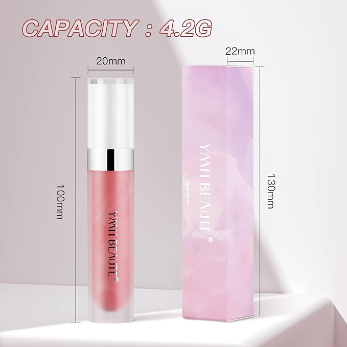 Liquid Blush Cream Blush Makeup, Pigmented, Lightweight, Breathable, Sheer Flush, Waterproof, Long-Wearing, Natural-Looking Dewy Cheek Tint (Peach Pink 03)