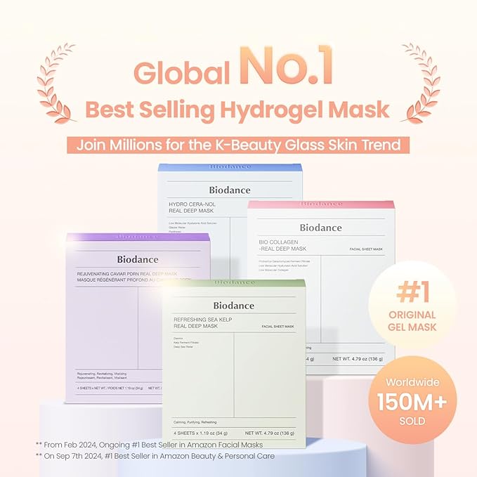 BIODANCE Soothing & Renewal Duo: Sea Kelp & Caviar PDRN Real Deep Overnight Gel Mask for Glass Skin, Korean Skin Care, Gifts for women, Skin Care Set