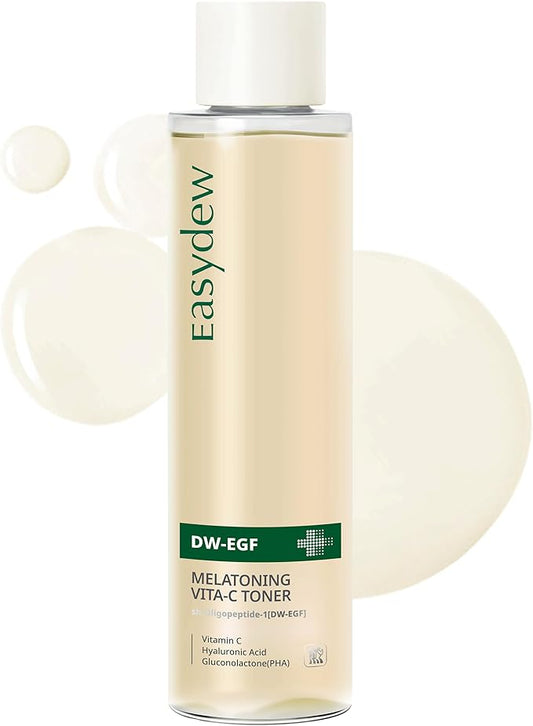 EASYDEW DW-EGF Peptide M Vita-C Toner – Revitalizing Exfoliating Hydrating Toner for Sensitive Skin with Glutathione, Vitamin C, Niacinamide and PHA - Skin Softening & Clearing Booster, 5.07 fl.oz.