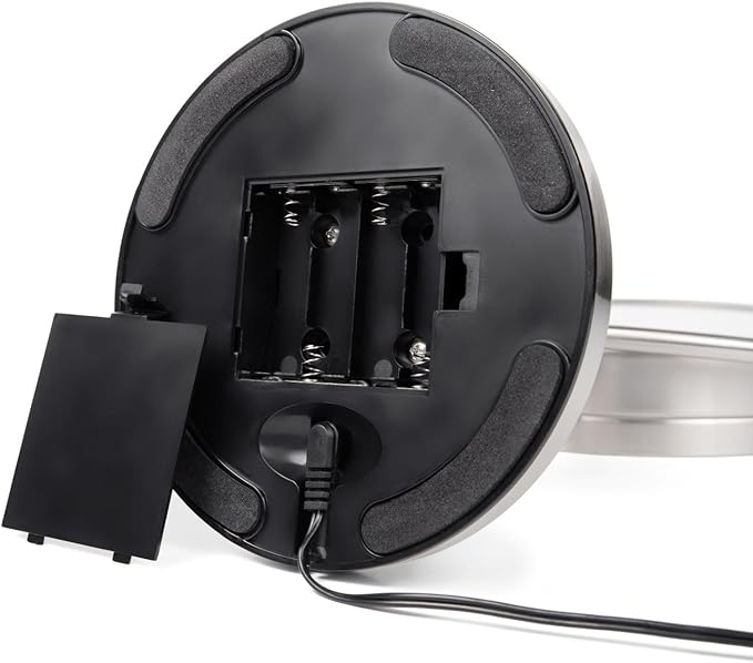 JERDON Lighted Tabletop Mirror with 10X/1X Magnification - Black Makeup Mirror with Multiple Light Settings - 8.5-Inch Diameter Vanity Mirror - Model JS8510BK