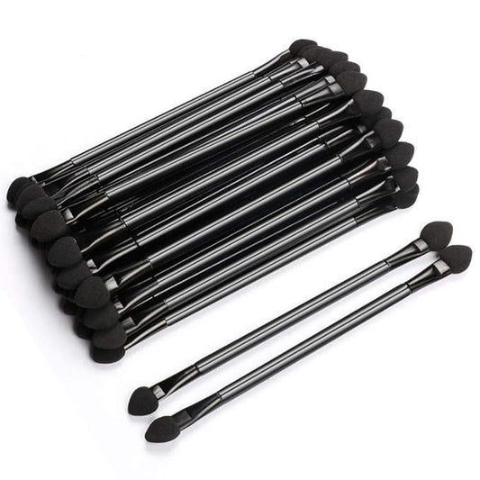 Professional Double Head Eyeshadow Brushes Cosmetic Tool - TygoMall 30 Pcs Disposable Dual Sides Eyeshadow Sponge Brushes Makeup Applicator, with 12 cm Long Handle, Black