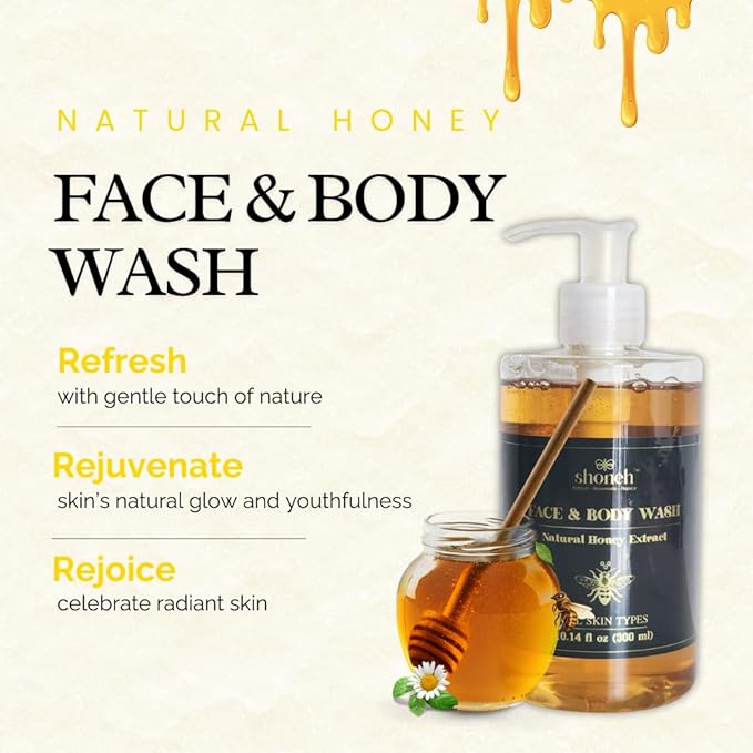 Shoneh Face & Body Wash – Natural Honey Extract [PH 5.5] – Suitable for ALL Skin Types