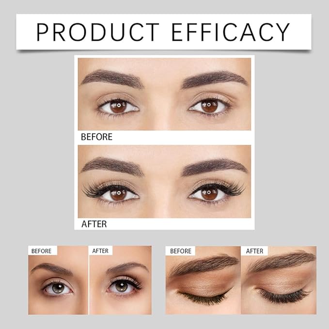 Iron Wand Mascara, 3D Curling Eyelash Mascaras, Mascara Waterproof, Waterproof Sweat-Proof & Long-Lasting, Lengthening, No Clumping (Black)