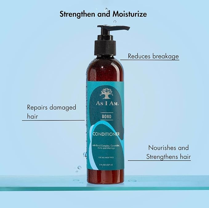 As I Am Bond Conditioner - 8 oz - with Moringa, Amla, & Ceramides - Hair Repair Treatment For Damaged Hair