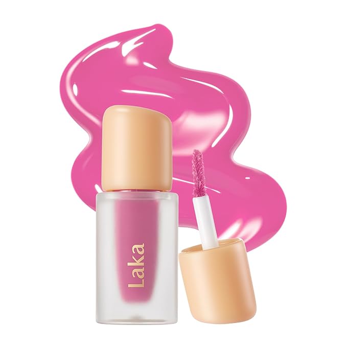 Laka Fruity Glam Lip Tint Mini, Glowing Lip Stain with Wide Color Spectrum, Hydrating & Lightweight Texture, Long-Lasting Bold Stain, Non-Sticky, Vegan, K-Beauty (110 Soda)