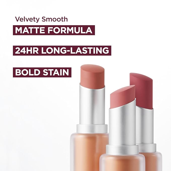 Laka Bulky Matte Lipstick 4g/0.14oz., Long Wear, Non-Drying Lip Stain Stick with High Pigmentation, Voluminous Lips, Vegan, K-Beauty (#403 Fig Sounds)