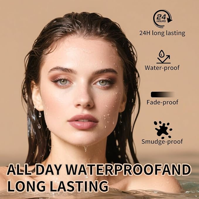 QIC Eyebrow Pencil, 3D Waterproof Microblading Brow Pen with 4 Fork Tip, Natural Makeup Long-Lasting Fine Stroke Brow Tattoo Pen (Dark Brown)