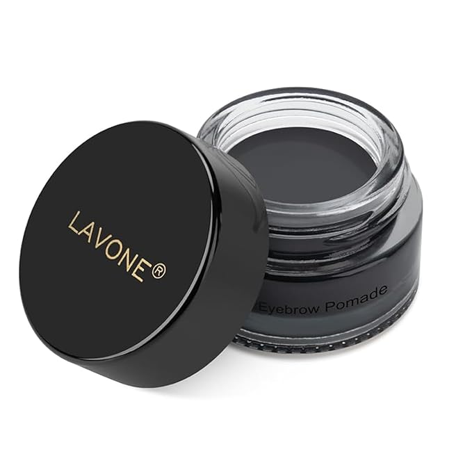 Eyebrow Pomade - Waterproof Brow Pomade for Long-lasting Results,Smudge Proof and Sweat Resistant Formula,Natural Eyebrow Makeup for All Skin Types and Tones - Black