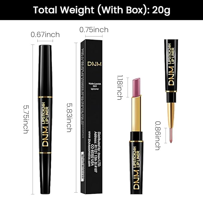 BINGBRUSH 3Pcs Double Ended Light Mauve Red Nude Beige Matte Lip Liner and Lipstick Makeup Combo Set for Women,Plum Rose Lipliner 24 Hours Original Waterproof Long Lasting Lip Stains Pencil Kit Set